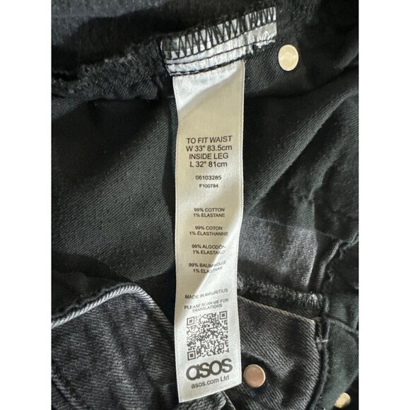 Men's ASOS Black Ripped Skinny Jeans Size 33x32 - Picture 5 of 5